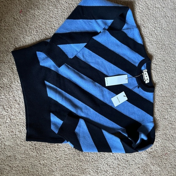 Marni Bold Striped Crewneck Sweater in Blue and Black - Picture 10 of 14